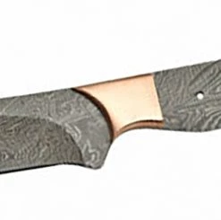 Szco Economy - 8.75" Cape Town Skinner - Trailing Point FULL TANG DAMASCUS BLADE BLANK W/Copper Bolster