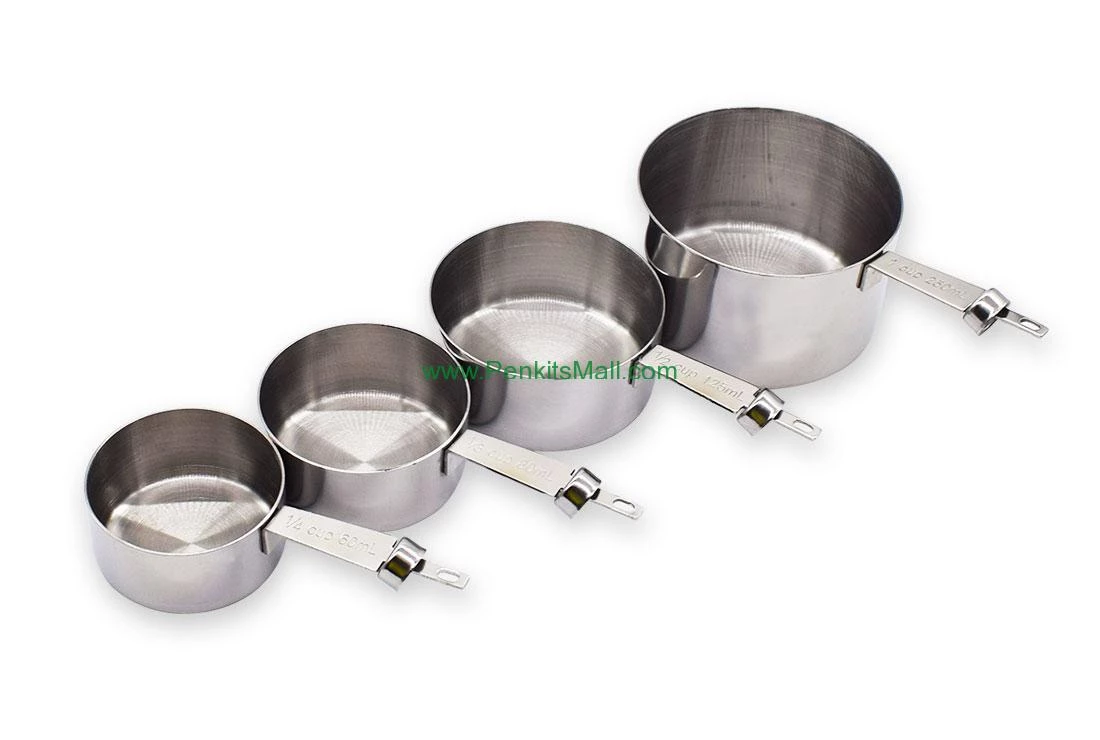 PSI Woodworking Stainless Steel Measuring Cup Kit - 1/4 Cup, 1/3 Cup, 1/2 Cup & 1 Cup Kitchen Essentials 2 PSI Woodworking Stainless Steel Measuring Cup Kit - 1/4 Cup, 1/3 Cup, 1/2 Cup & 1 Cup Kitchen Essentials