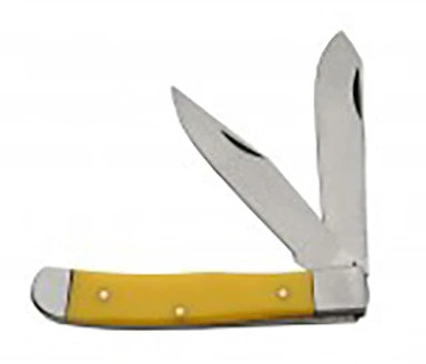 Premium Knife Supply 4" SUNSHINE TRAPPER YELLOW FINISH Large 1 Premium Knife Supply 4" SUNSHINE TRAPPER YELLOW FINISH Large