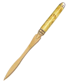 PSI Woodworking Letter Openers & Magnifiers RoundTop Euro Style Curved Blade Letter Opener - Gold