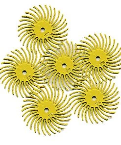 Rotary Tool Accessories Foredom Scoth-Brite Radial Bristle Discs - 1" Dia. Yellow -80 Grit - 6 Pack A-4534-6