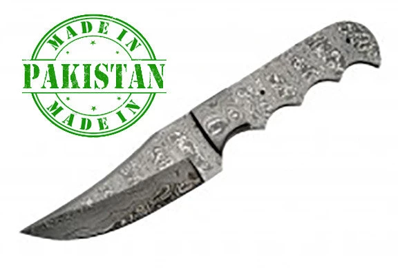 Szco Knife Kits Economy - 8.75" Ho-Chunk Bowie FULL TANG DAMASCUS BLADE BLANK W/Bolster 1 Szco Knife Kits Economy - 8.75" Ho-Chunk Bowie FULL TANG DAMASCUS BLADE BLANK W/Bolster