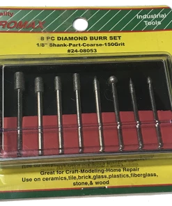 Mastercraver Diamond Burr Set - 1/8" (3.2mm) Shank - Medium 150 Grit - 08 Pc - Promax #24-08053
