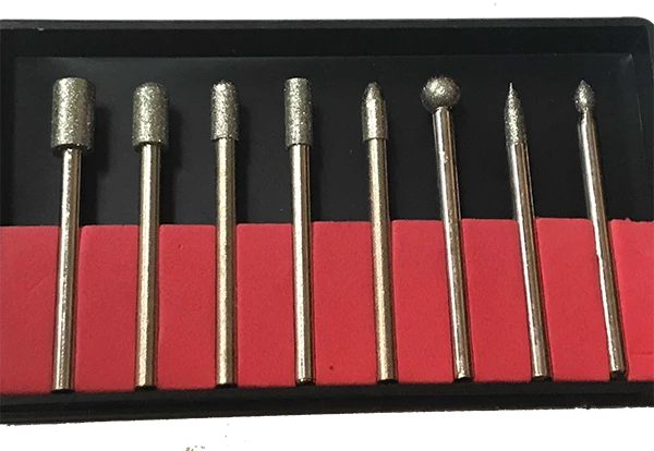 Mastercraver Diamond Burr Set - 1/8" (3.2mm) Shank - Medium 150 Grit - 08 Pc - Promax #24-08053 1 Mastercraver Diamond Burr Set - 1/8" (3.2mm) Shank - Medium 150 Grit - 08 Pc - Promax #24-08053