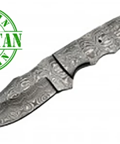 Szco Economy - 8" Black Foot Bowie FULL TANG DAMASCUS BLADE BLANK W/Bolster And Finger Groove Handle