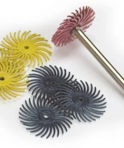 Foredom Scoth-Brite Radial Bristle Discs - 3/4" Dia. 10 Pc Assortment 3/ 80, 400 & 6 Micron + A-M6 Mandrel - AK4519 Rotary Tool Accessories