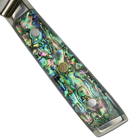 Buy Out Monthly Sales *WW Dojo Gyuto Chef Knife - Complete Knife With Abalone In Resin Handles And Mosaic Pin - AUS-10 Damascus Steel 2 Buy Out Monthly Sales *WW Dojo Gyuto Chef Knife - Complete Knife With Abalone In Resin Handles And Mosaic Pin - AUS-10 Damascus Steel