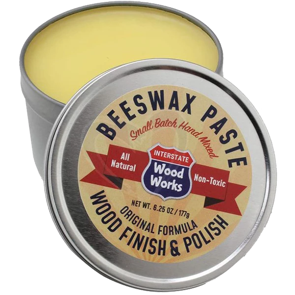 Interstate Wood Works - Non Toxic Beeswax Paste - Made From Beeswax And Mineral Oil. 6.25 Oz. Lacquer, Poly & Urethane Blends 1 Interstate Wood Works - Non Toxic Beeswax Paste - Made From Beeswax And Mineral Oil. 6.25 Oz. Lacquer, Poly & Urethane Blends