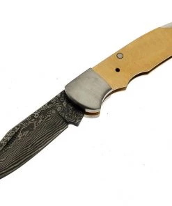 Premium Knife Supply Knife Kits Damascus San Mai Lock Back Folder - Buck Horn