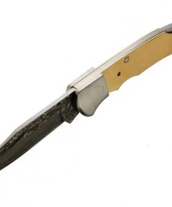 Premium Knife Supply Knife Kits Damascus San Mai Lock Back Folder - Buck Horn