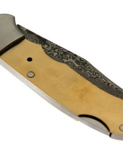 Premium Knife Supply Knife Kits Damascus San Mai Lock Back Folder - Buck Horn