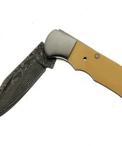 Premium Knife Supply Knife Kits Damascus San Mai Lock Back Folder - Buck Horn