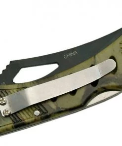 Premium Knife Supply Knives Completed 4" CAMO EAGLE EYE BLACK BLADE FOLDER
