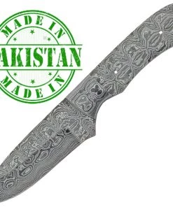 Szco Economy - 8.25" Camp Knife Full Tang Damascus Blade Blank W/Bolster Knife Kits