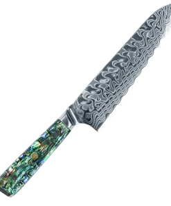 Buy Out Monthly Sales *WW Dojo Gyuto Chef Knife - Complete Knife With Abalone In Resin Handles And Mosaic Pin - AUS-10 Damascus Steel
