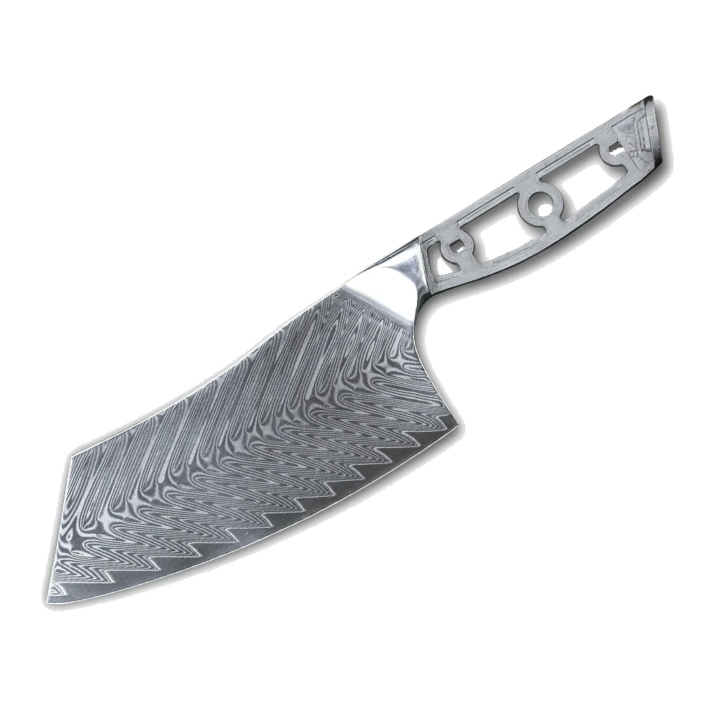 Wood World Of Texas LLC * VG10 Fish Bone Pattern - Cleaver / Veggie Blank - VG10 Damascus 1 Wood World Of Texas LLC * VG10 Fish Bone Pattern - Cleaver / Veggie Blank - VG10 Damascus