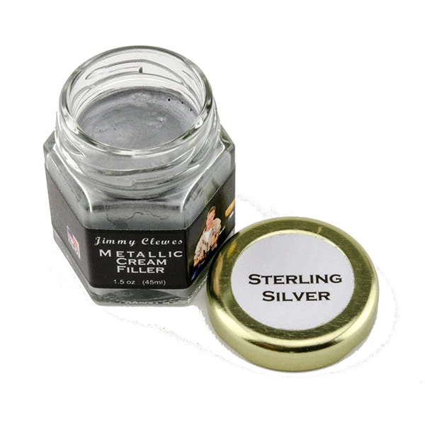 Wood World Of Texas LLC Jimmy Clews Embellishment Products Jimmy Clewes Metallic Cream Filler - Sterling Silver 2 Wood World Of Texas LLC Jimmy Clews Embellishment Products Jimmy Clewes Metallic Cream Filler - Sterling Silver