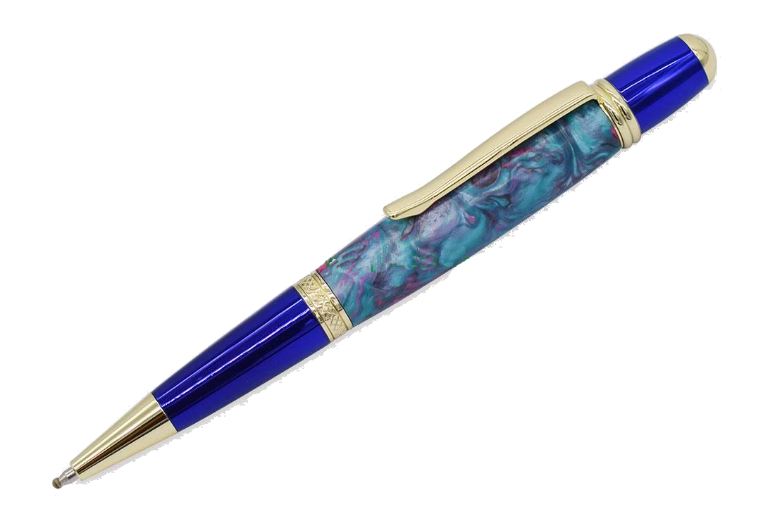 PSI Woodworking Sahara Twist Pen Bright Colors - Gold & Blue 1 PSI Woodworking Sahara Twist Pen Bright Colors - Gold & Blue