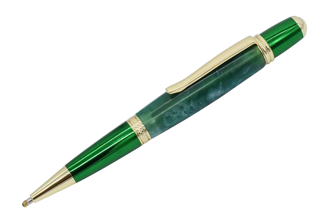 PSI Woodworking Sahara Twist Pen Bright Colors - Gold & Green Pen Kits By Name 1 PSI Woodworking Sahara Twist Pen Bright Colors - Gold & Green Pen Kits By Name