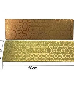 Xiamen Rizheng Industry Co. Ltd Wood World Titanium Gold Diamond Card File Set - 400 Grit & 1000 Grit On One Card - 3.94" X1.18"