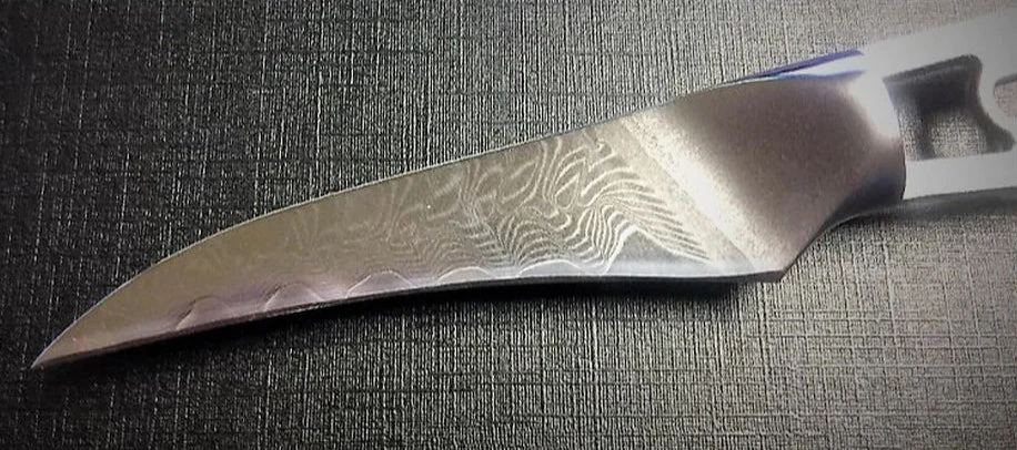 Wood World Of Texas LLC * VG10 Wave Pattern - Paring Knife Blank - Hawkbill - VG10 Damascus 5 Wood World Of Texas LLC * VG10 Wave Pattern - Paring Knife Blank - Hawkbill - VG10 Damascus