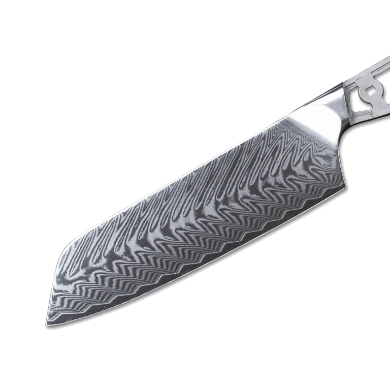 Premium Knife Supply * VG10 Fish Bone Pattern - Santoku Chef Knife Blank - Flat Side - 12" OAL - 7" Cut 2 Premium Knife Supply * VG10 Fish Bone Pattern - Santoku Chef Knife Blank - Flat Side - 12" OAL - 7" Cut