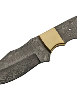 Szco Economy - 8" Kainna Clip Point - Brass Bolster - FULL TANG DAMASCUS BLADE BLANK Knife Kits