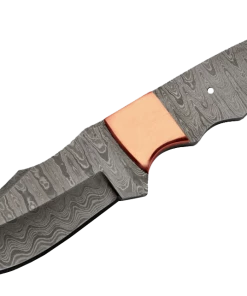 Szco Knife Kits Economy - 8" Kainna Clip Point - Copper Bolster - FULL TANG DAMASCUS BLADE BLANK