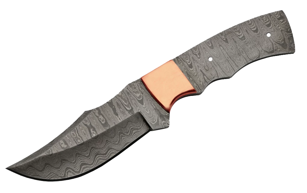 Szco Knife Kits Economy - 8" Kainna Clip Point - Copper Bolster - FULL TANG DAMASCUS BLADE BLANK 1 Szco Knife Kits Economy - 8" Kainna Clip Point - Copper Bolster - FULL TANG DAMASCUS BLADE BLANK