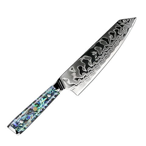 Buy Out *WW Dojo Kiritsuke Knife - Complete Knife With Abalone In Resin Handles And Mosaic Pin - AUS-10 Damascus Steel 1 Buy Out *WW Dojo Kiritsuke Knife - Complete Knife With Abalone In Resin Handles And Mosaic Pin - AUS-10 Damascus Steel