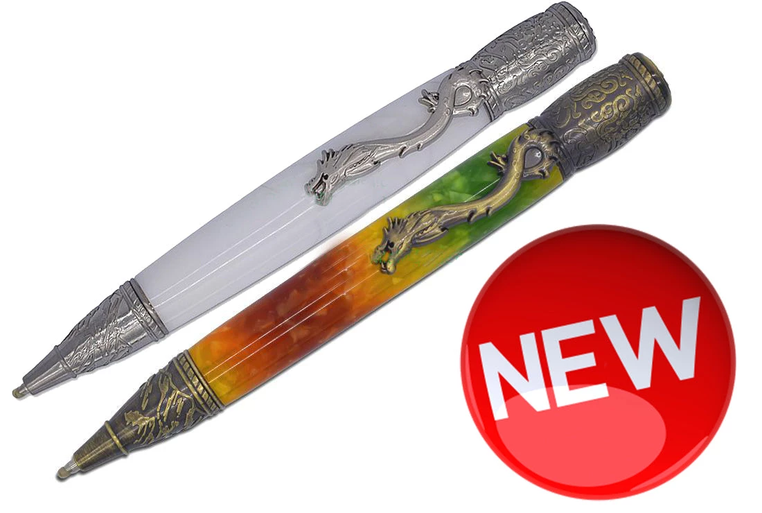 Xiamen Rizheng Industry Co. Ltd Pen Kits By Name Komodo Dragon Pen Kit - Single Tube- Antique Nickle & Antique Polish Brass 1 Xiamen Rizheng Industry Co. Ltd Pen Kits By Name Komodo Dragon Pen Kit - Single Tube- Antique Nickle & Antique Polish Brass