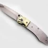 Premium Knife Supply LinerLock Folder - "Sunrise" With File Work With Brass Bolster Knife Kits