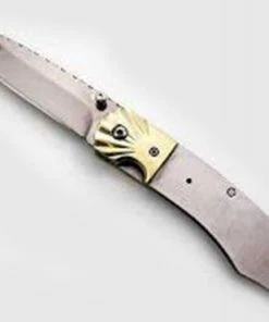 Premium Knife Supply LinerLock Folder - "Sunrise" With File Work With Brass Bolster Knife Kits