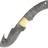 Szco Knife Kits Economy - Mathew's Guthook Blade W/ Brass Bolster 9" Overall - Damascus
