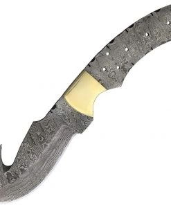 Szco Knife Kits Economy - Mathew's Guthook Blade W/ Brass Bolster 9" Overall - Damascus