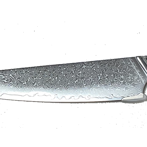 China Monthly Sales * VG10 Hidden Tang - Rain Drop Pattern - 7" Cut Santoku II Chef Knife - VG10 Damascus 3 China Monthly Sales * VG10 Hidden Tang - Rain Drop Pattern - 7" Cut Santoku II Chef Knife - VG10 Damascus