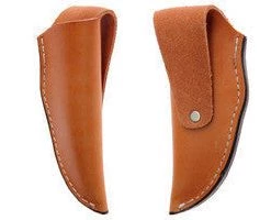 Premium Knife Supply Knife Sheath Leather - SHWWA-PBW - 3/4" Opening And A 3.75" Length - Peanut Brittle Basket Weave Knife Sheaths, Cases, Edge Guards & Displays