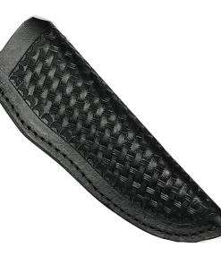 Peterson Custom Leather Knife Sheath Leather - SHWW600 - BlkBW - 1.5" Opening And A 5.25" Length - Black - Basket Weave Knife Sheaths, Cases, Edge Guards & Displays