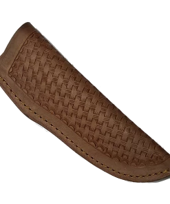 Premium Knife Supply Knife Sheath Leather - SHWW100-P - BW - 1 5/8" Opening And A 6 5/8" Length - Peanut Brittle Basket Weave Knife Sheaths, Cases, Edge Guards & Displays