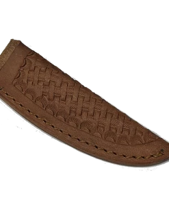 Premium Knife Supply Knife Sheath Leather - SHWWA-PBW - 3/4" Opening And A 3.75" Length - Peanut Brittle Basket Weave Knife Sheaths, Cases, Edge Guards & Displays