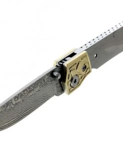 Premium Knife Supply Knife Kits Damascus Folder Brass Bolster - Aztec