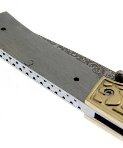 Premium Knife Supply Knife Kits Damascus Folder Brass Bolster - Aztec