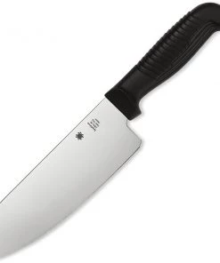 Blue Ridge Kitchen Knives And Other Specialty Knives Spyderco Santoku Plain Black - Japan
