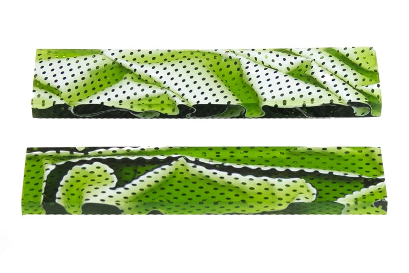Bear Tooth Woods Knife Scales - Olive Water Mesh Knife Scales - 0.33 X 1.5 X 5 - 2 Pieces Knife Scales & Handles 2 Bear Tooth Woods Knife Scales - Olive Water Mesh Knife Scales - 0.33 X 1.5 X 5 - 2 Pieces Knife Scales & Handles