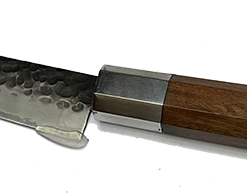 Grande Sharp **Knife Scales - Hidden Tang - 90% Finished Octagonal Handles - Stabilized Wood With Silver Colored Metal Band 7 Grande Sharp **Knife Scales - Hidden Tang - 90% Finished Octagonal Handles - Stabilized Wood With Silver Colored Metal Band