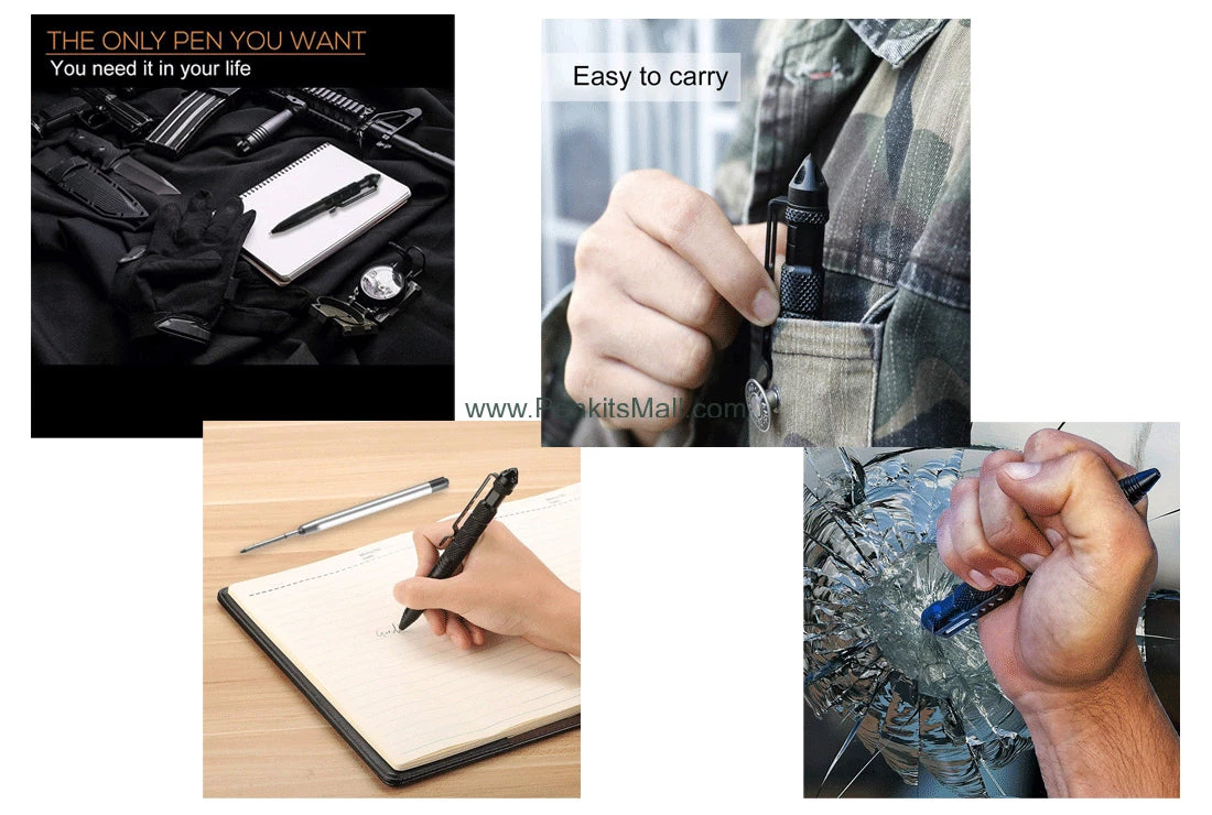 Premium Knife Supply Knife Kits SOCOM Tactical Pen With Glass Breaker And Self Defense Tip - Black Aluminum 3 Premium Knife Supply Knife Kits SOCOM Tactical Pen With Glass Breaker And Self Defense Tip - Black Aluminum