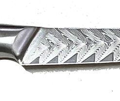 Yangjiang Amber * VG10 Feather Pattern - Steak Knife Blank - 9" OAL - 5" Cut 5 Yangjiang Amber * VG10 Feather Pattern - Steak Knife Blank - 9