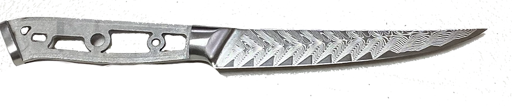 Yangjiang Amber * VG10 Feather Pattern - Steak Knife Blank - 9" OAL - 5" Cut 3 Yangjiang Amber * VG10 Feather Pattern - Steak Knife Blank - 9" OAL - 5" Cut