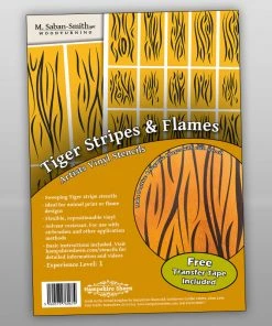 Hampshire Woodturners Finishes And Adhesives Artist’s Vinyl Stencils - Tiger Stripes & Flames