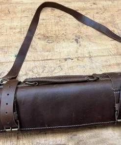 WoodWorld Of Texas Custom Made Full Grain Leather Tool / Knife Roll With Carry Handle And Shoulder Strap Knife Sheaths, Cases, Edge Guards & Displays